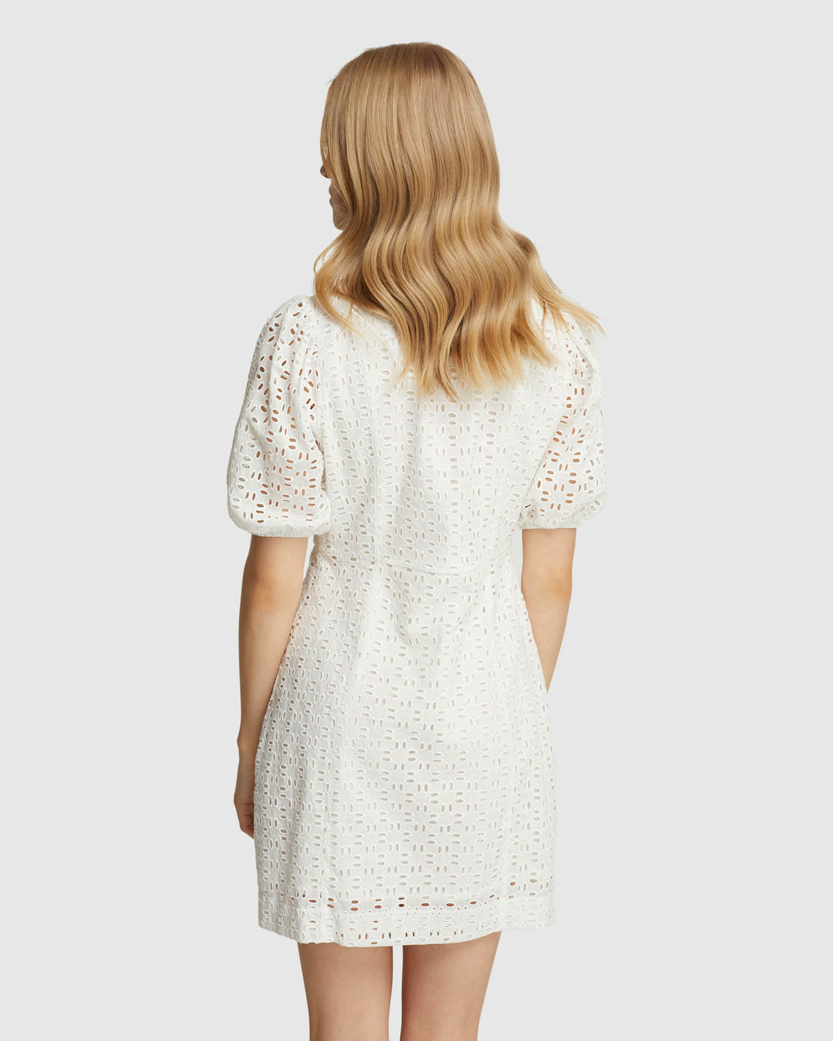 SHORE BRODERIE SHIRT DRESS WOMENS DRESSES