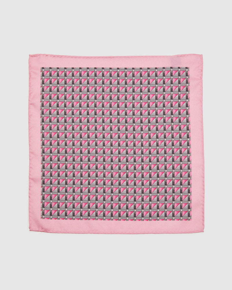 BORDER GEO SILK POCKET SQUARE MENS ACCESSORIES