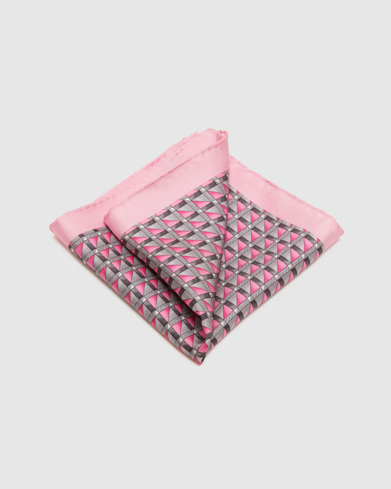 BORDER GEO SILK POCKET SQUARE MENS ACCESSORIES
