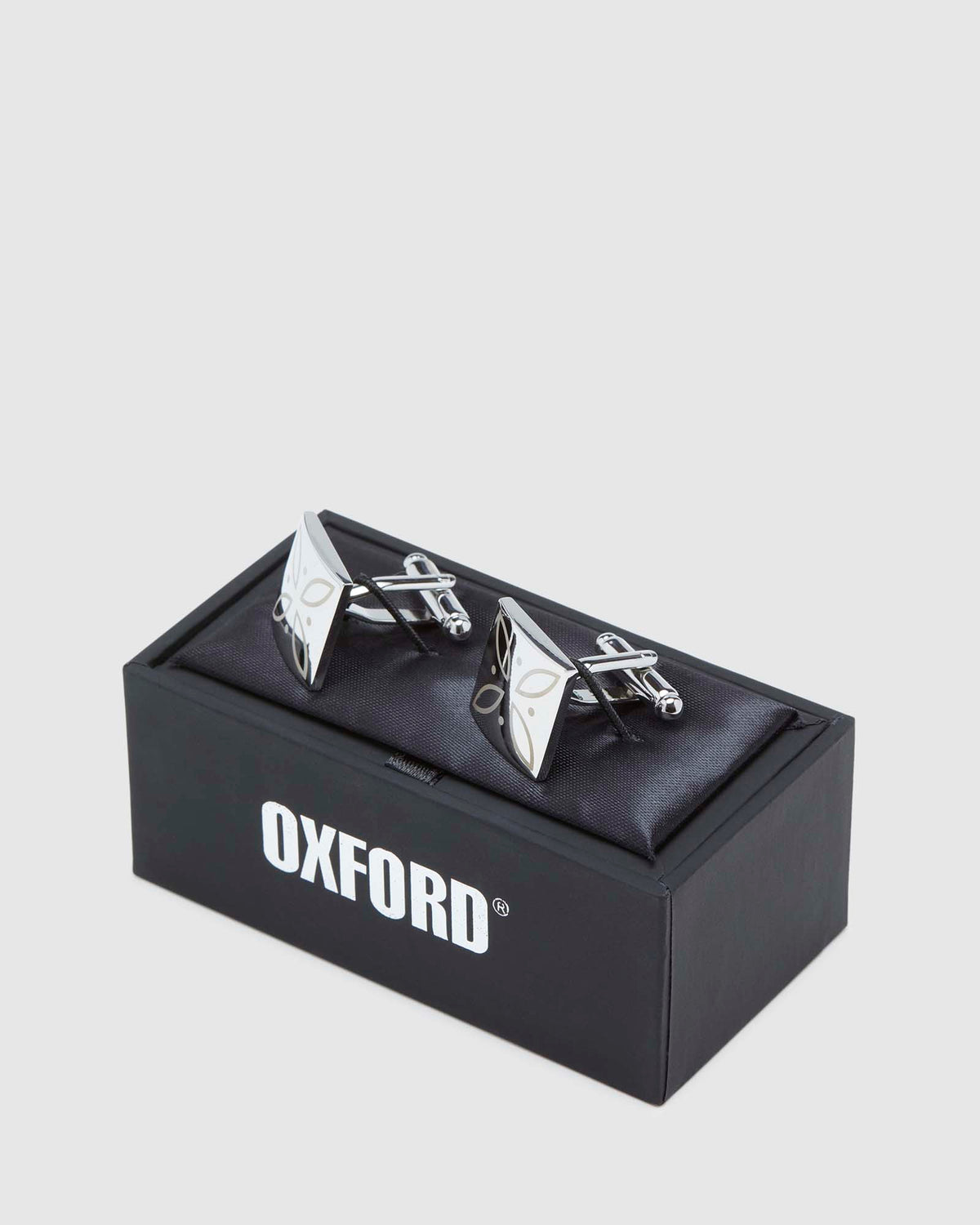 WHITE INLAY SQUARE CUFFLINK SET