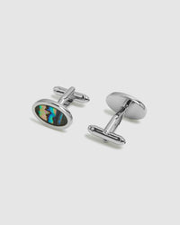 ABALONE OVAL CUFF LINK SET MENS ACCESSORIES