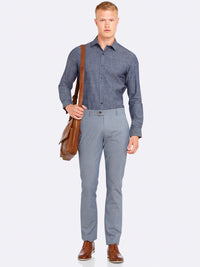 KENTON PRINTED LUX SHIRT RED/INDIGO
