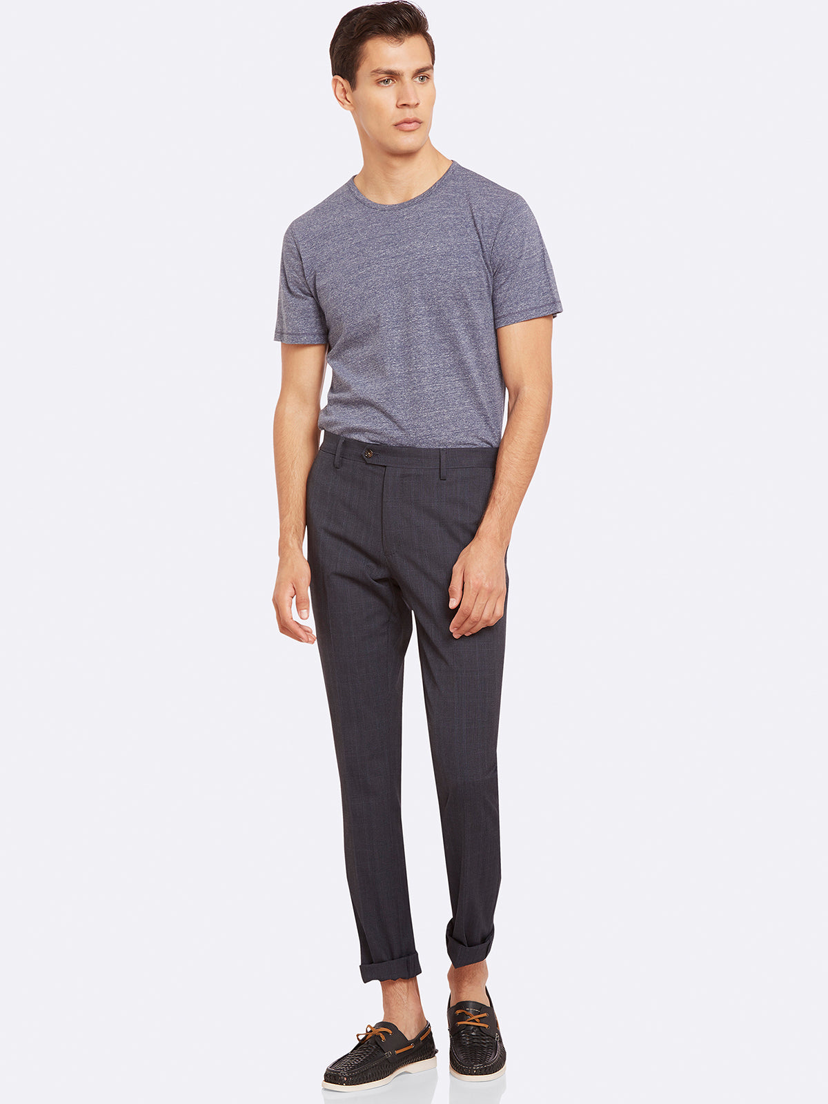 STRETCH CHECKED TROUSERS MENS TROUSERS