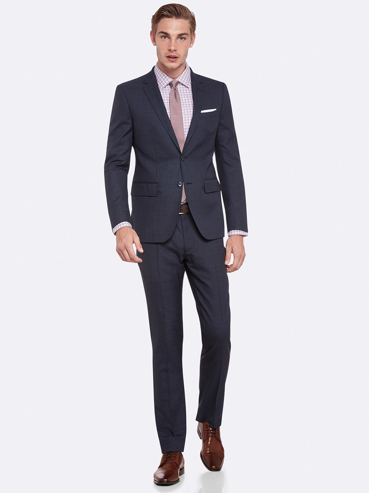 AUDEN WOOL SUIT TROUSERS CHAR