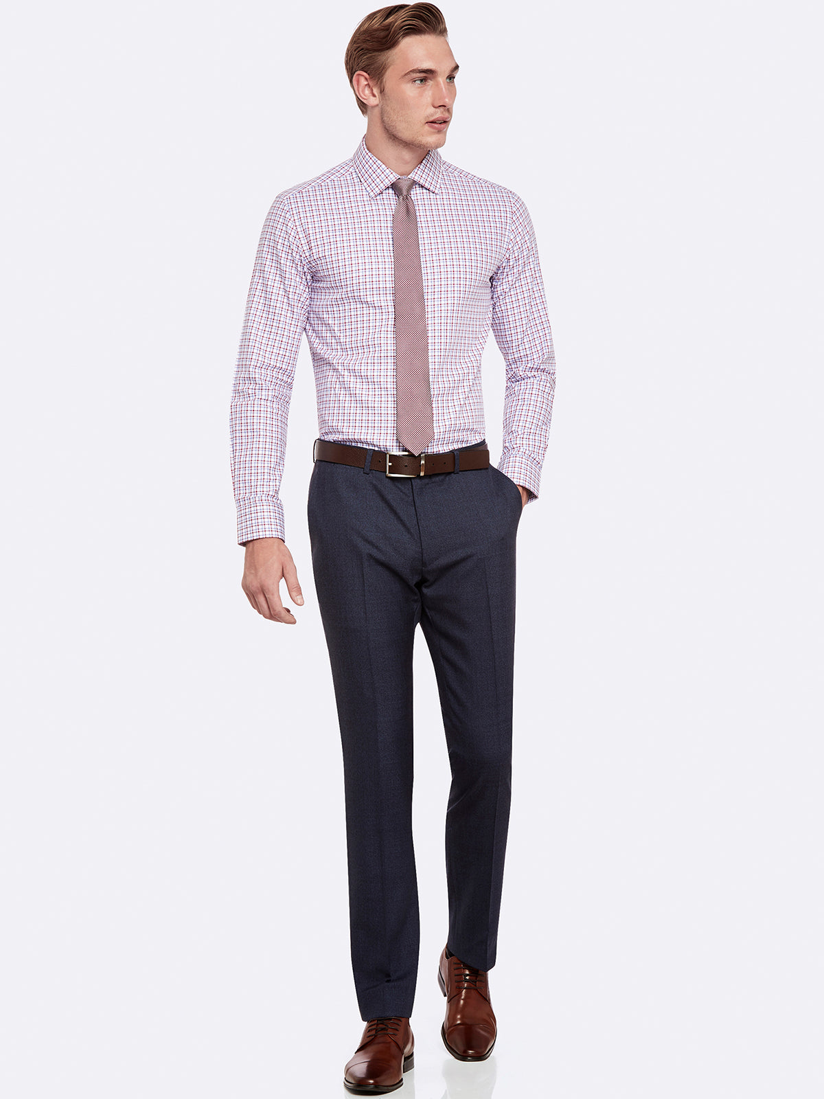 AUDEN WOOL SUIT TROUSERS CHAR