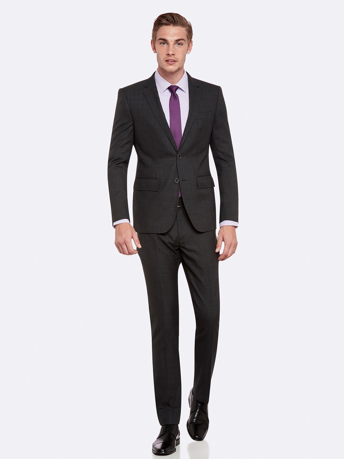 AUDEN WOOL SUIT TROUSERS CHAR