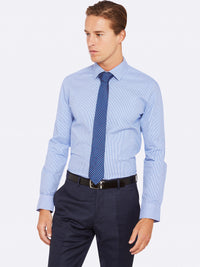 BECKTON DOBBY SHIRT MAGENTA BLUE