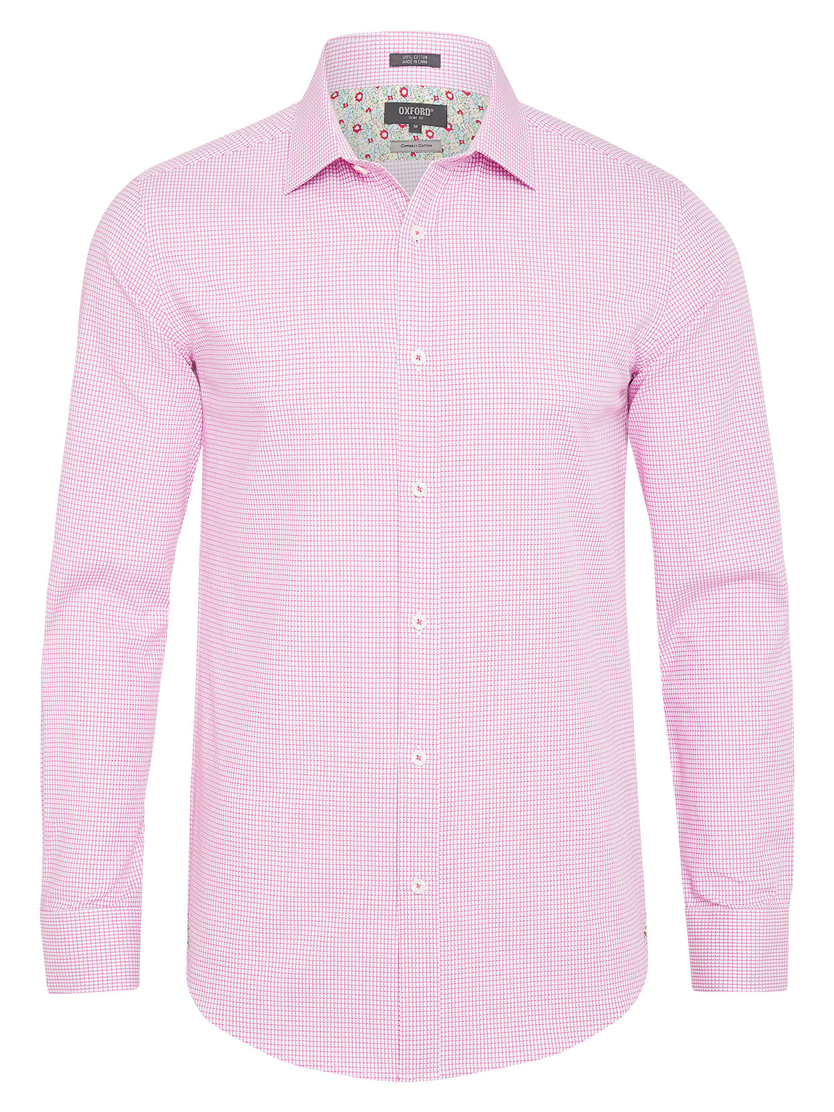 BECKTON DOBBY SHIRT MAGENTA BLUE