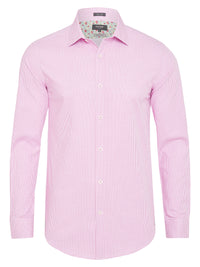 BECKTON DOBBY SHIRT MAGENTA BLUE
