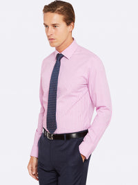 BECKTON DOBBY SHIRT MAGENTA BLUE
