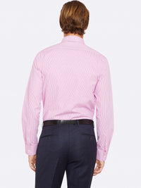 BECKTON DOBBY SHIRT MAGENTA BLUE