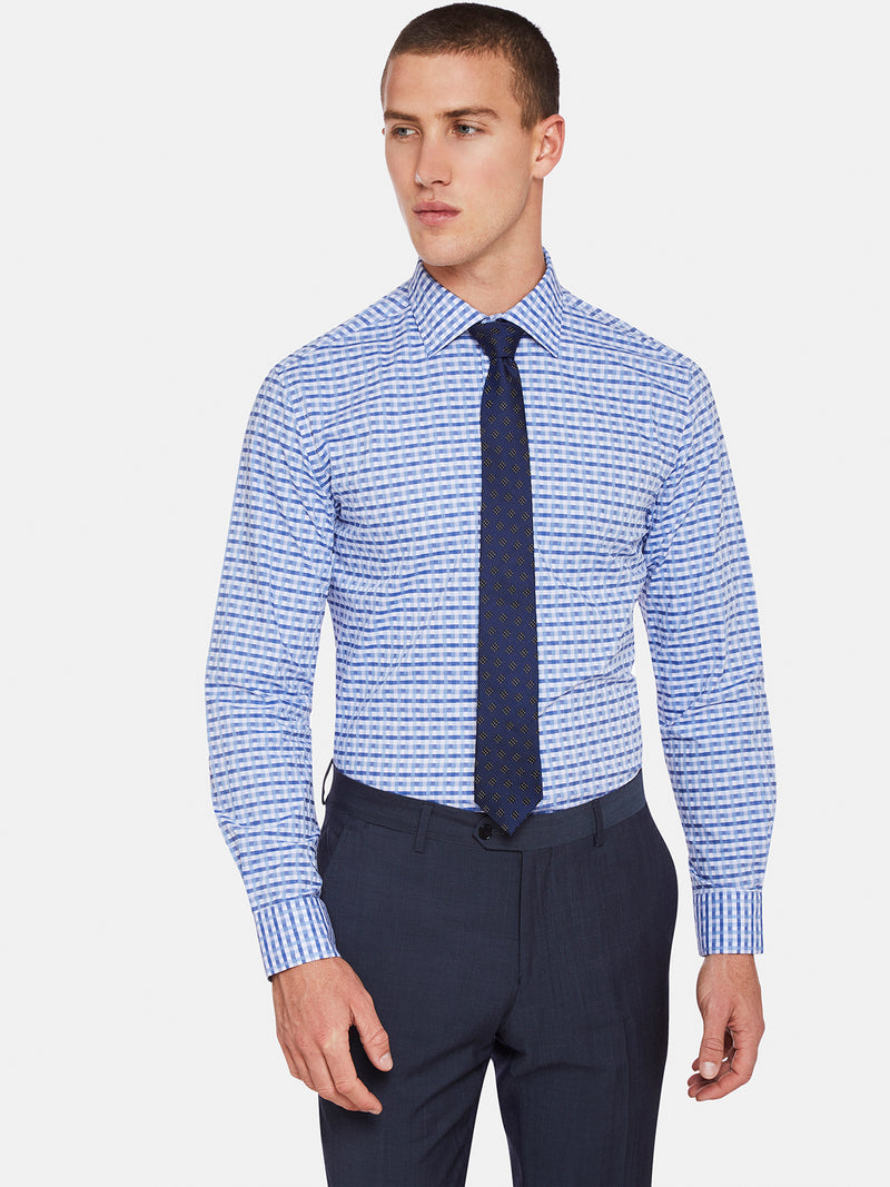 ISLINGTON CHECKED SHIRT BLUE