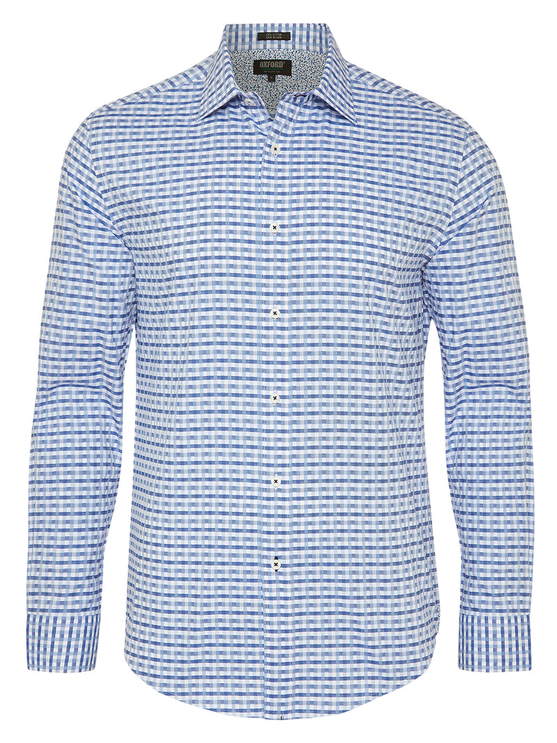 ISLINGTON CHECKED SHIRT BLUE