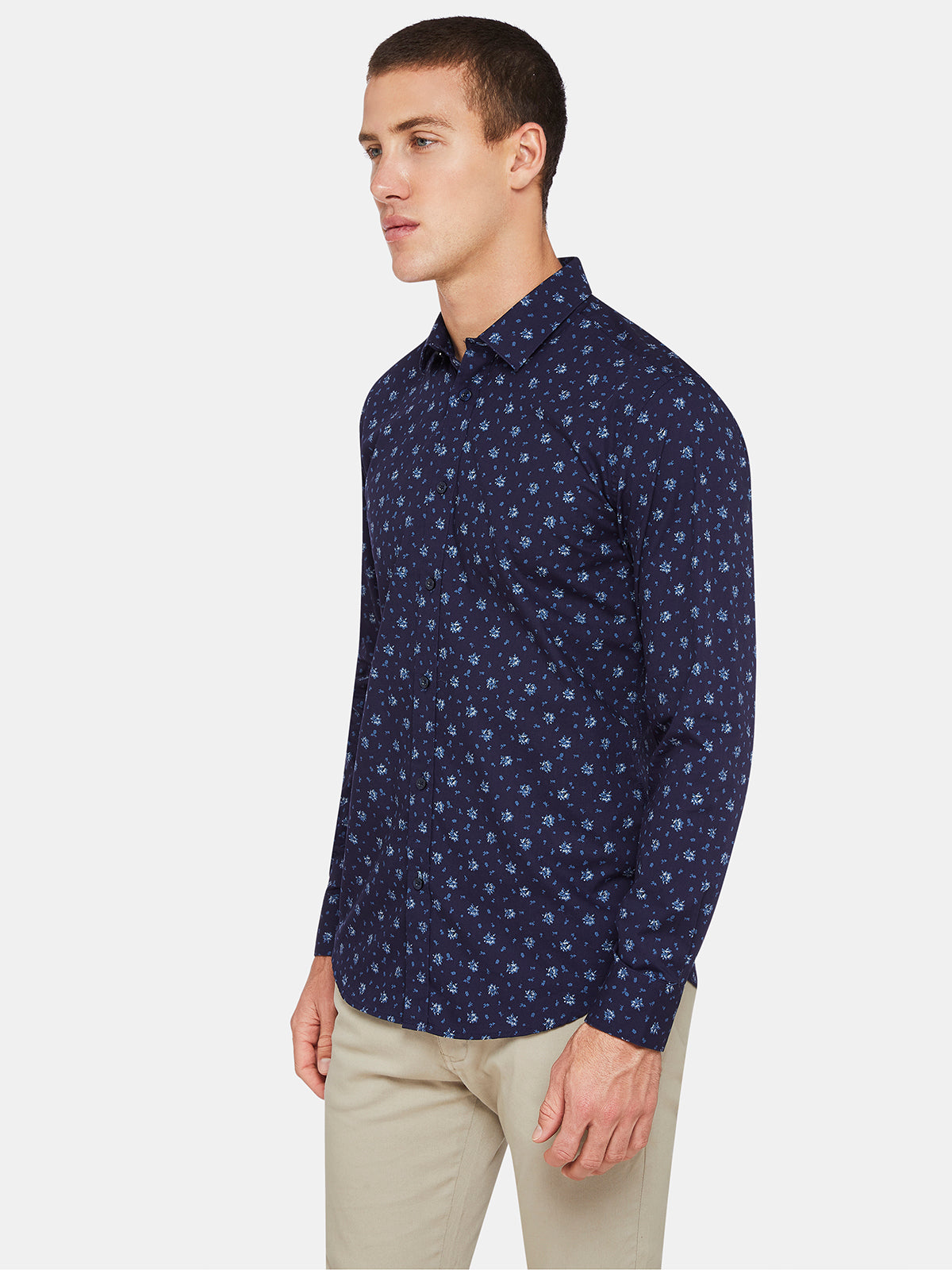 KENTON FLORAL PRINTED SHIRT NAVY