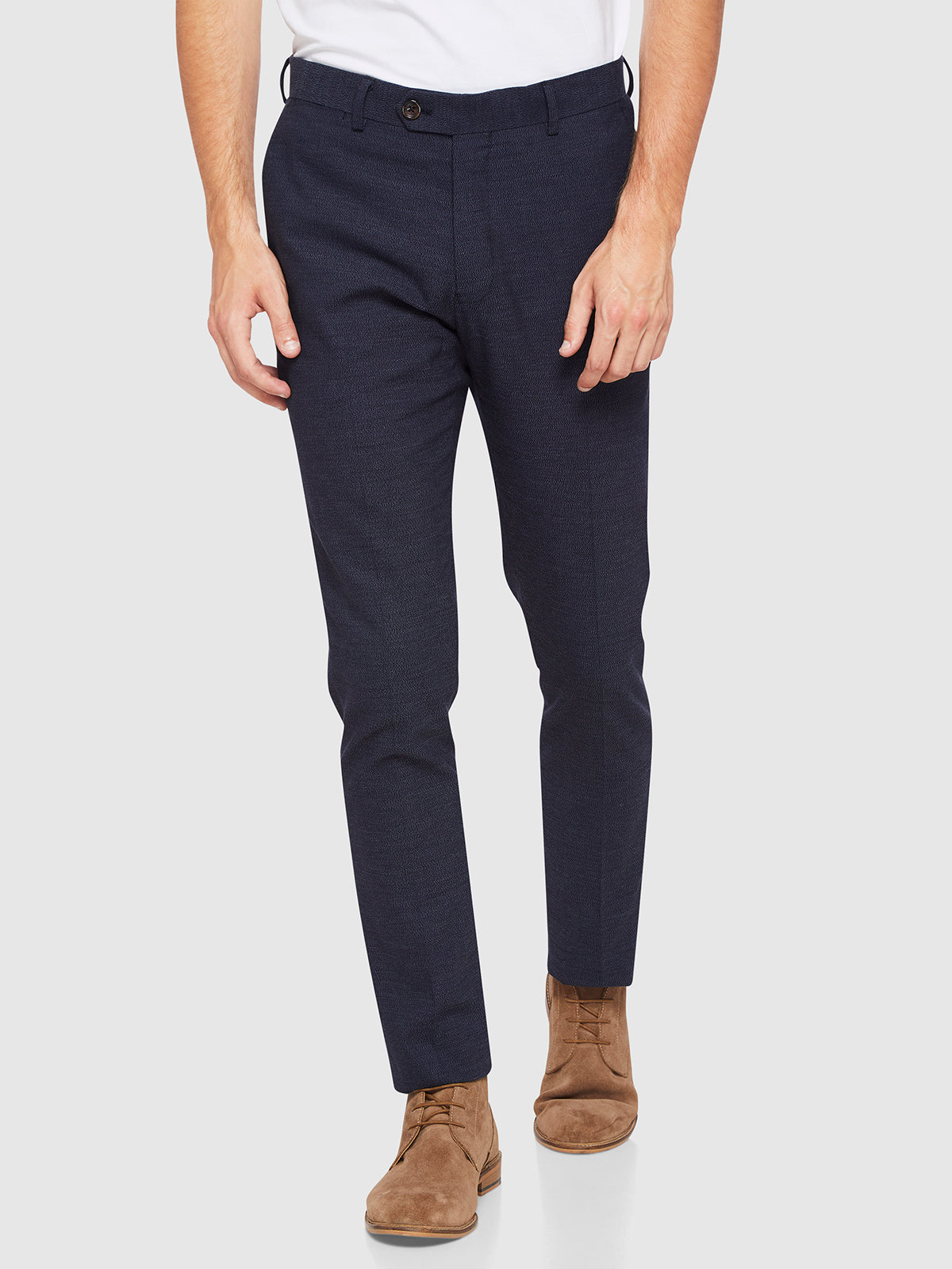 STRETCH TEXTURED TROUSERS