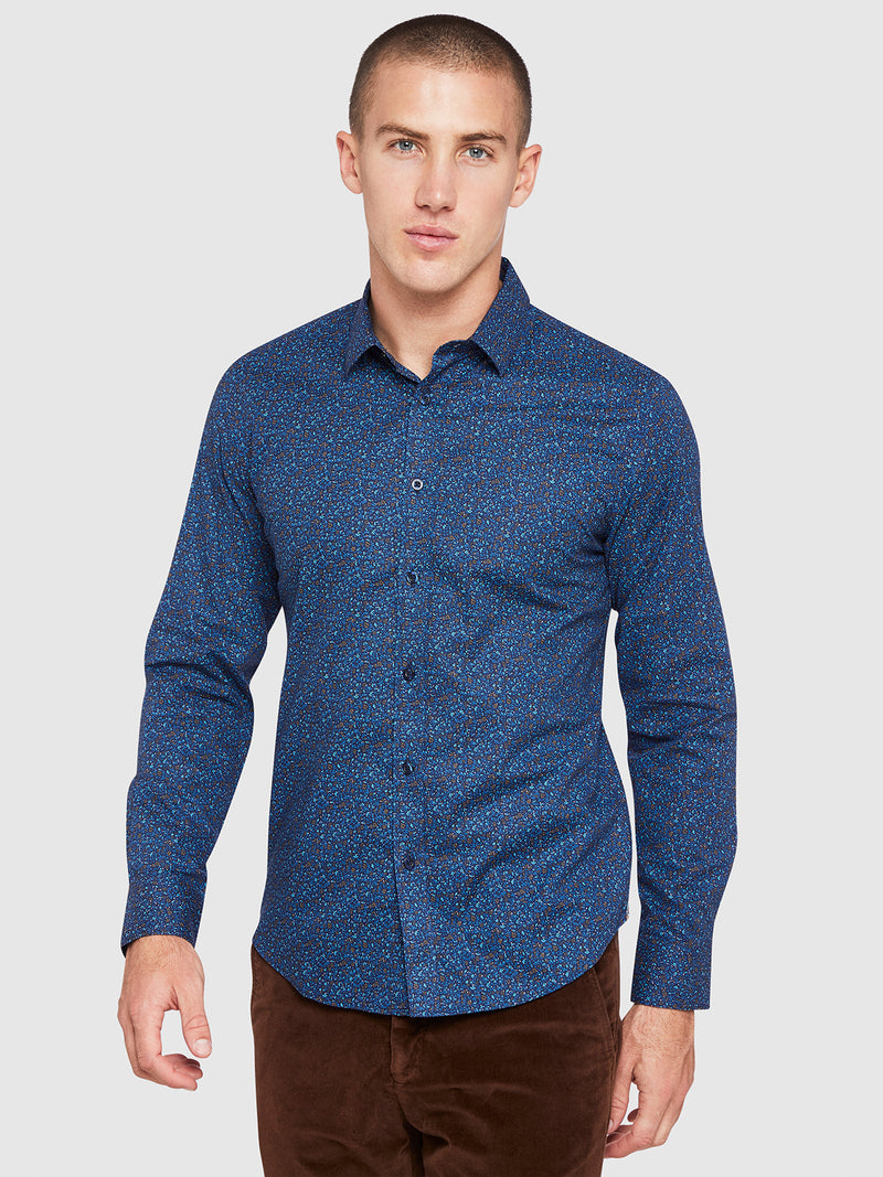 KENTON FLORAL PRINTED SHIRT NAVY