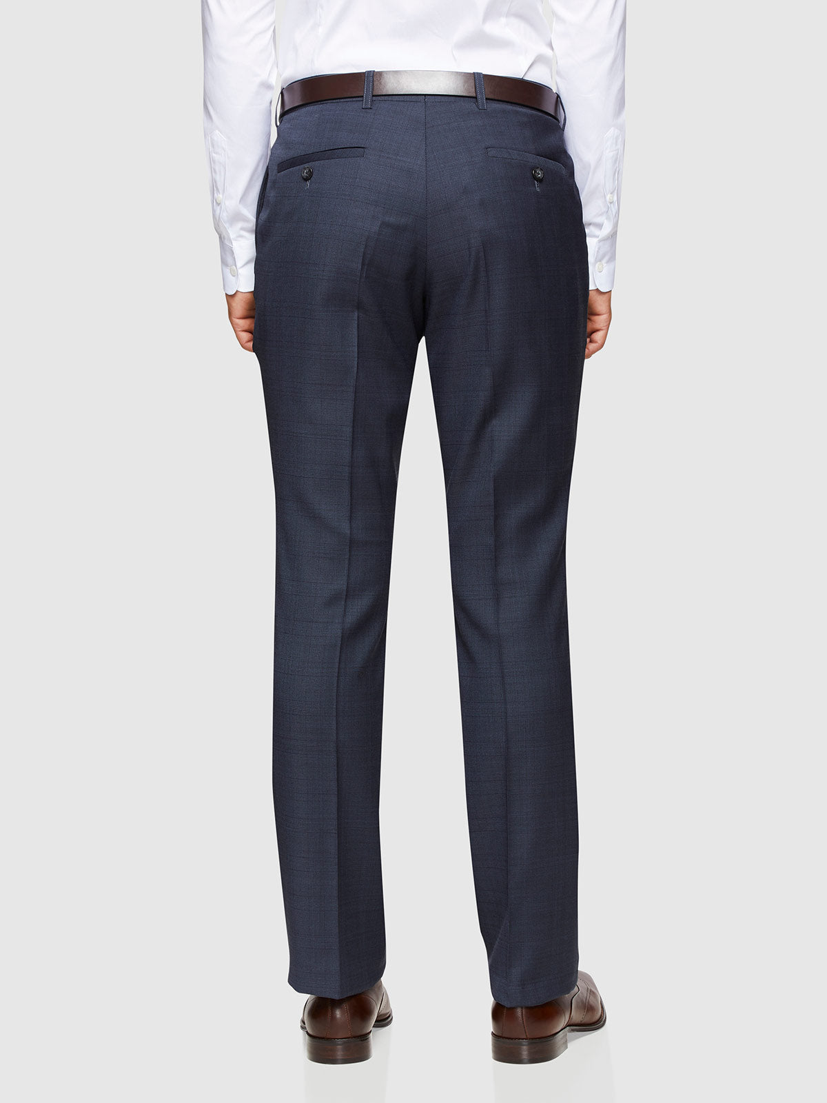 HOPKINS WOOL LYCRA SUIT TROUSERS NAVY