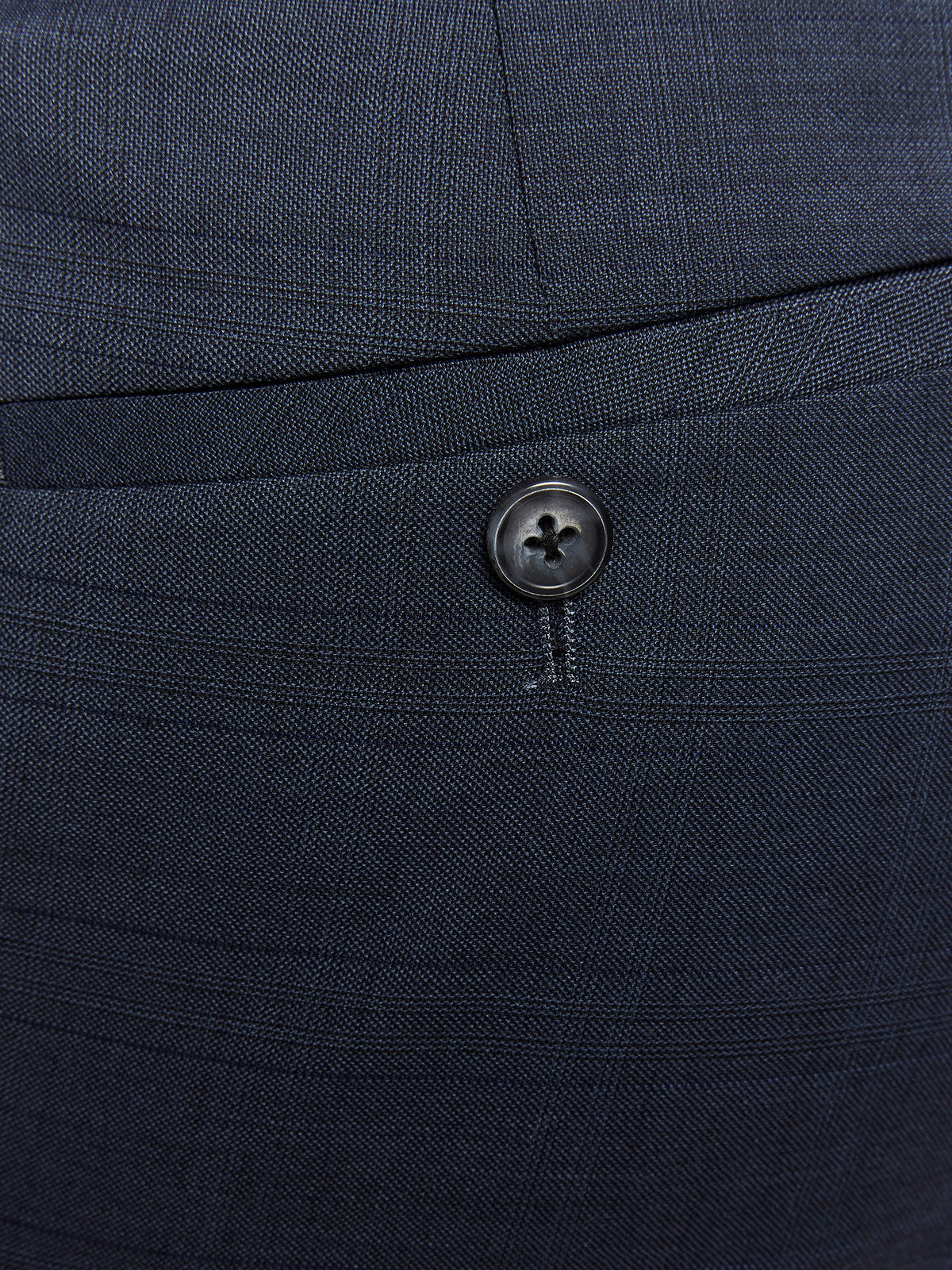 HOPKINS WOOL LYCRA SUIT TROUSERS NAVY