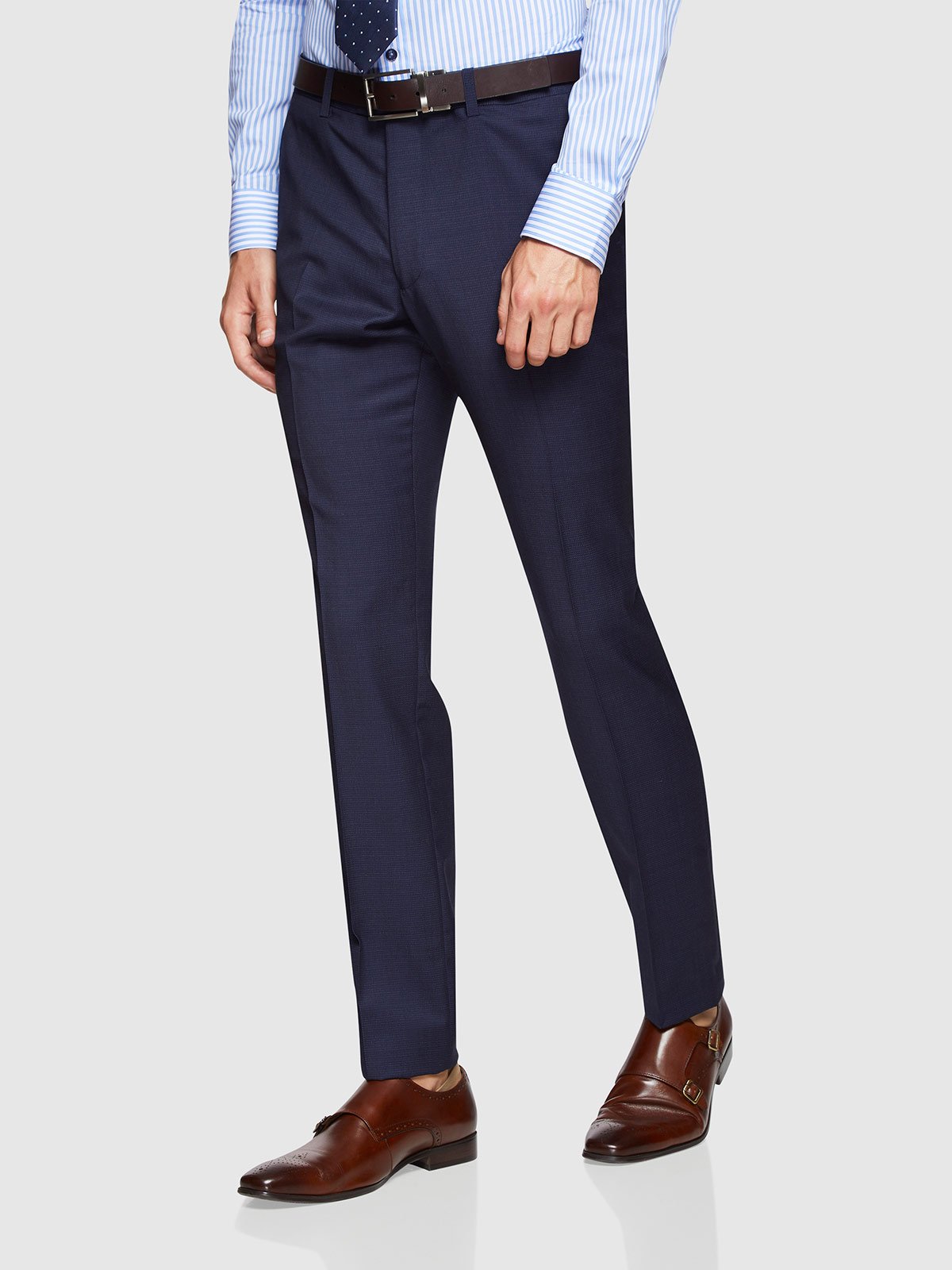 HOPKINS WOOL SUIT TROUSERS NAVY