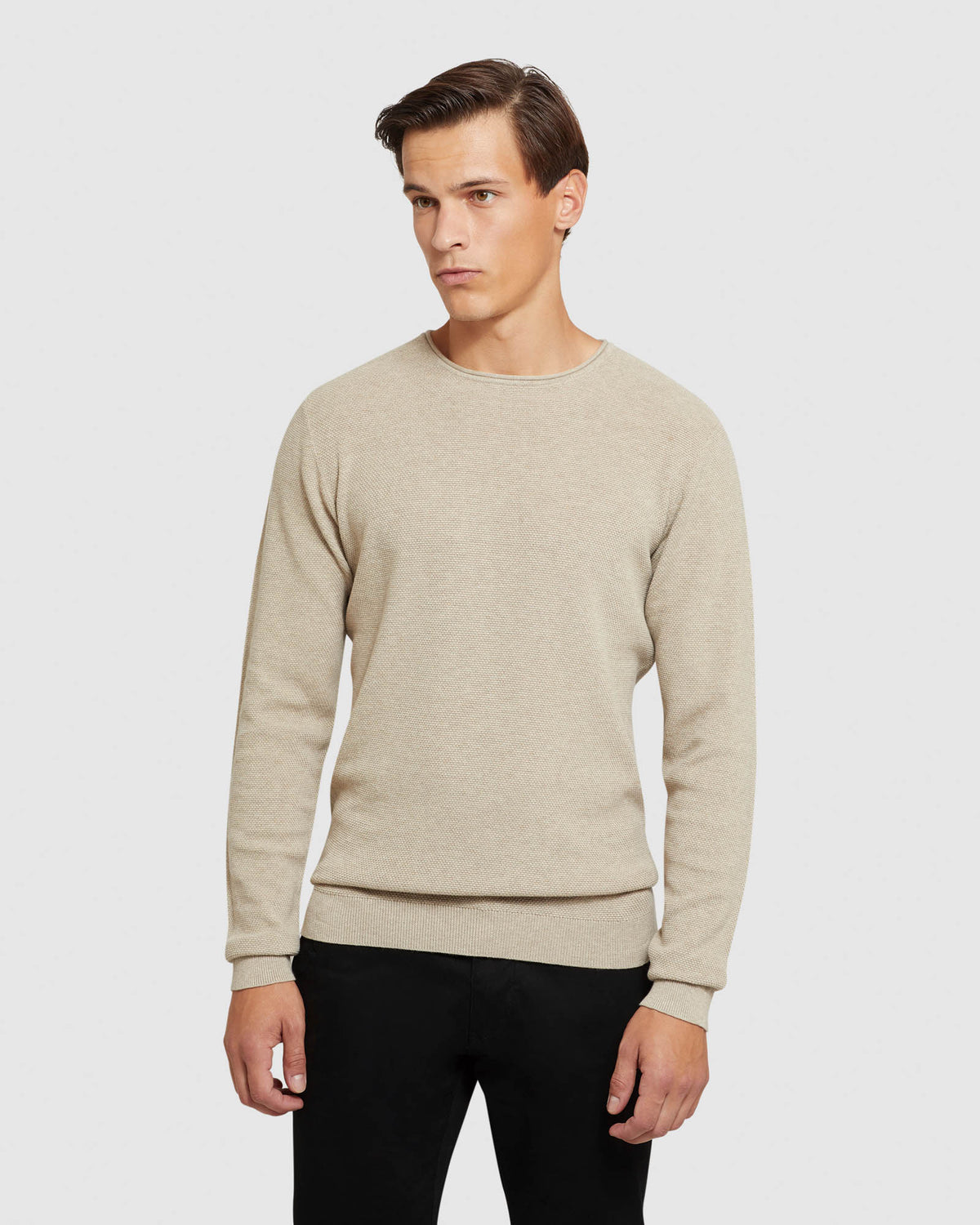 SANDY CREW NECK TEXTURED KNIT MENS KNITWEAR