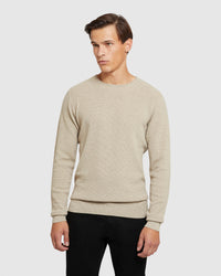 SANDY CREW NECK TEXTURED KNIT MENS KNITWEAR