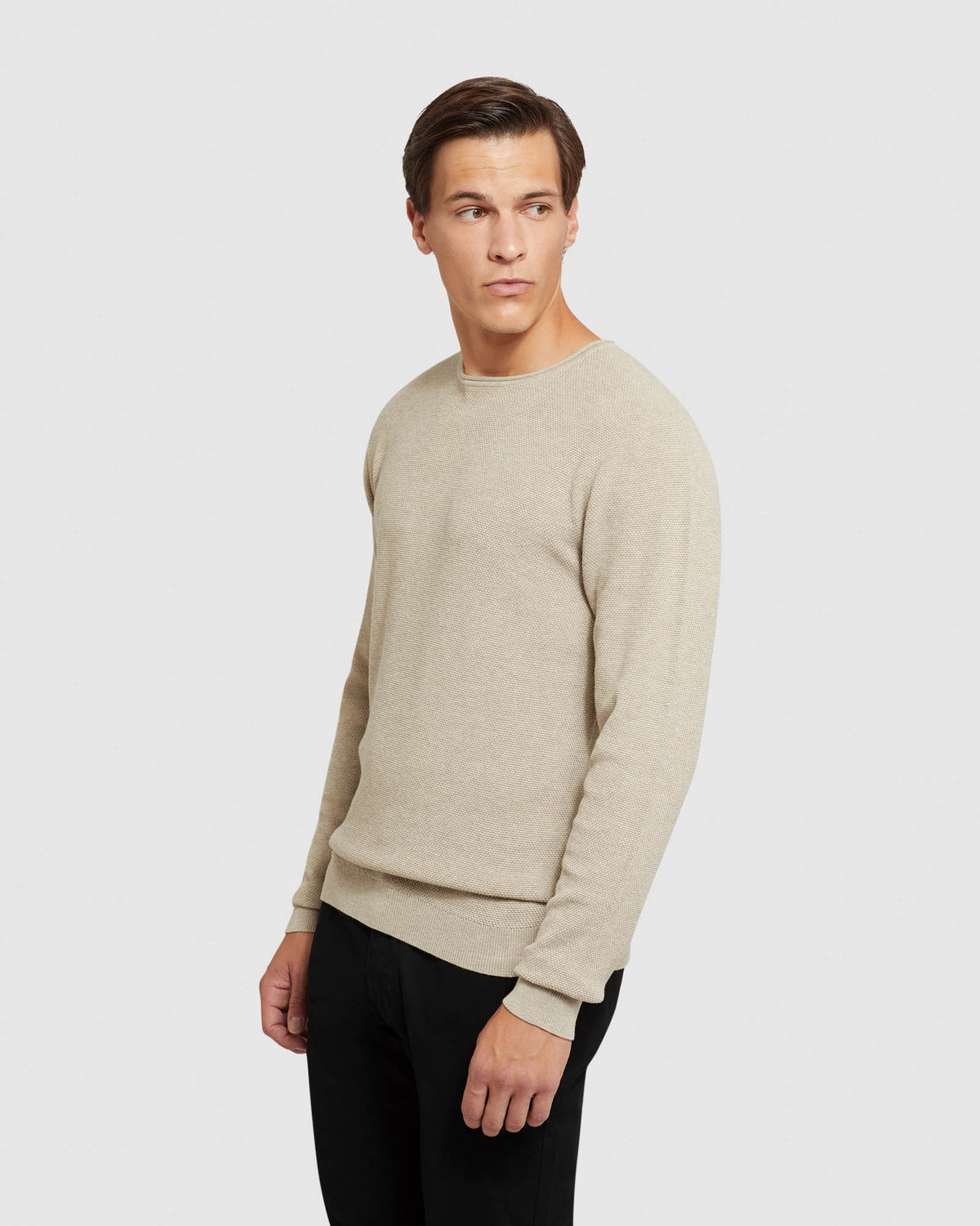 SANDY CREW NECK TEXTURED KNIT MENS KNITWEAR