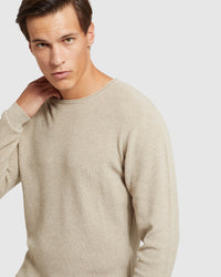 SANDY CREW NECK TEXTURED KNIT MENS KNITWEAR