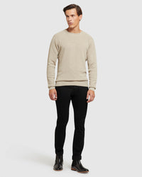 SANDY CREW NECK TEXTURED KNIT MENS KNITWEAR