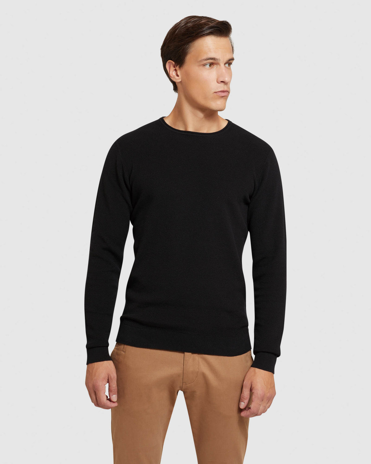 SANDY CREW NECK TEXTURED KNIT MENS KNITWEAR