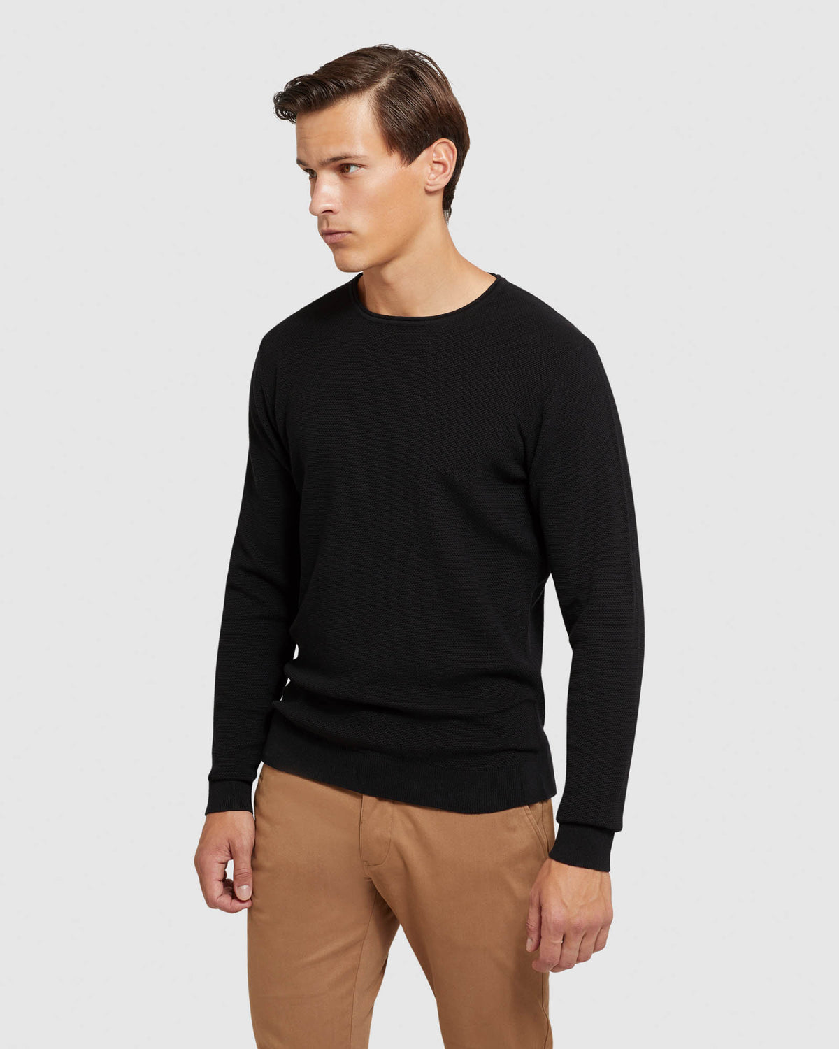 SANDY CREW NECK TEXTURED KNIT MENS KNITWEAR