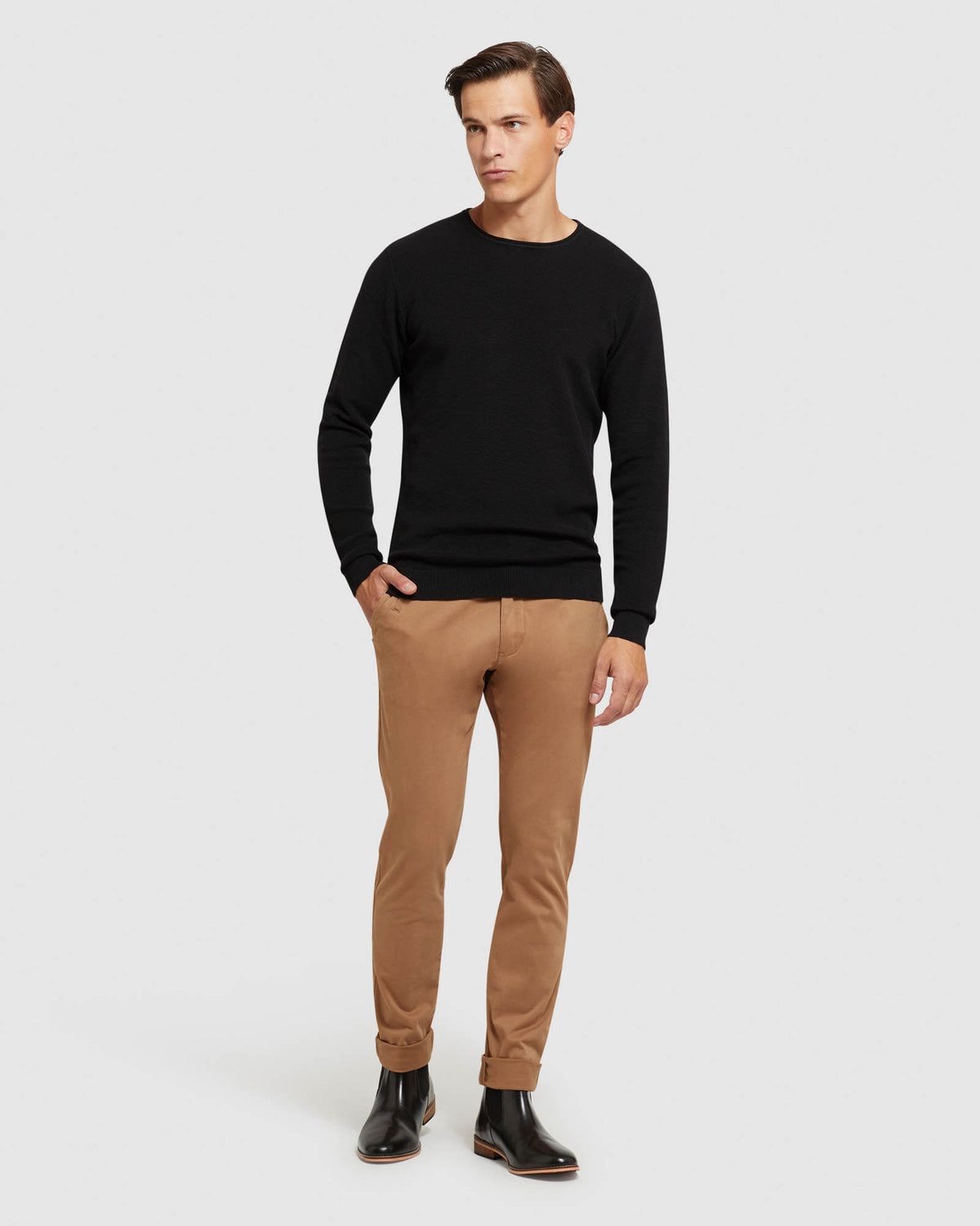 SANDY CREW NECK TEXTURED KNIT MENS KNITWEAR