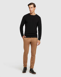 SANDY CREW NECK TEXTURED KNIT MENS KNITWEAR