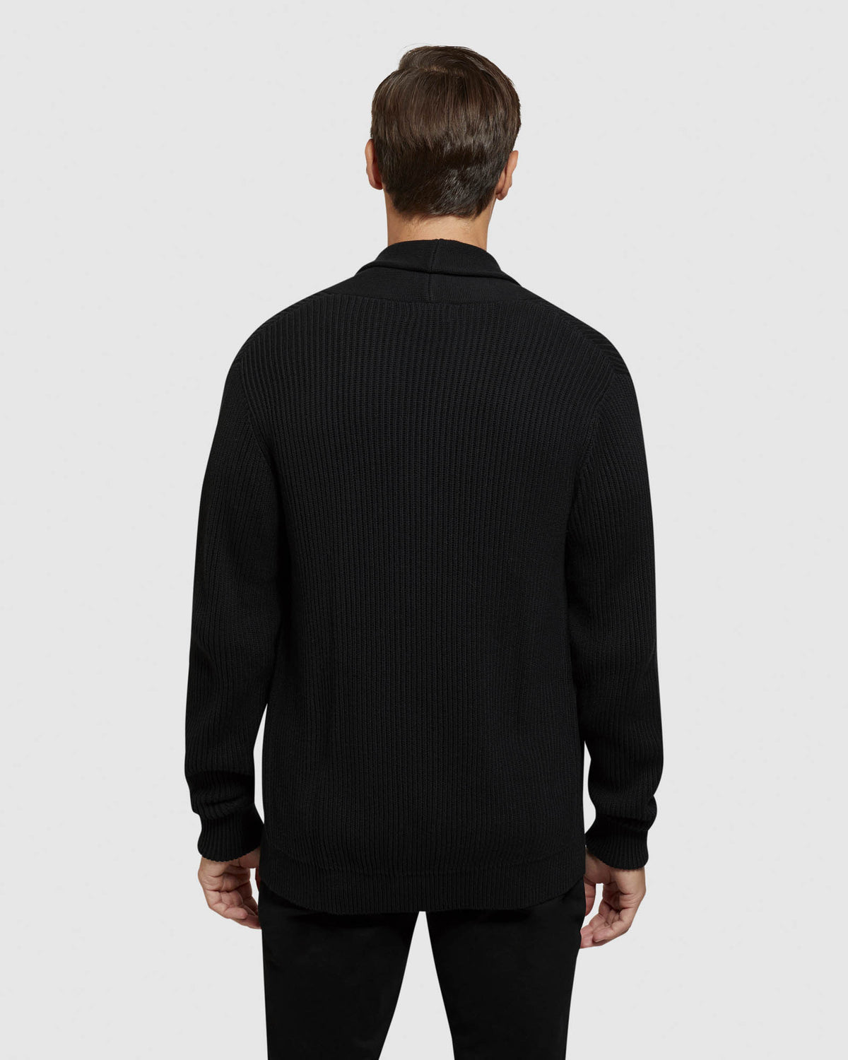 JED RIBBED BUTTON CARDIGAN MENS KNITWEAR