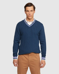 LOGAN CRICKET KNIT PULLOVER MENS KNITWEAR
