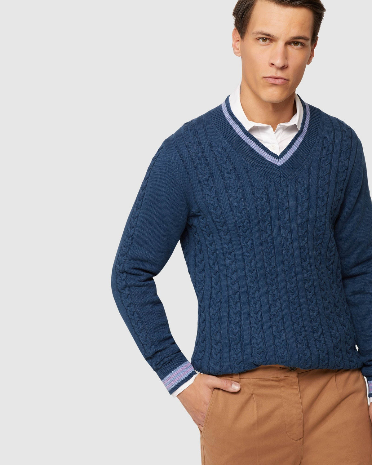 LOGAN CRICKET KNIT PULLOVER MENS KNITWEAR