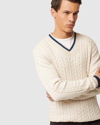 LOGAN CRICKET KNIT PULLOVER MENS KNITWEAR