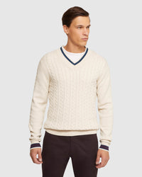 LOGAN CRICKET KNIT PULLOVER MENS KNITWEAR