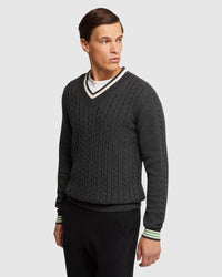 LOGAN CRICKET KNIT PULLOVER MENS KNITWEAR
