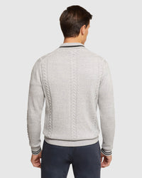 MILO COLLARED KNIT PULLOVER MENS KNITWEAR