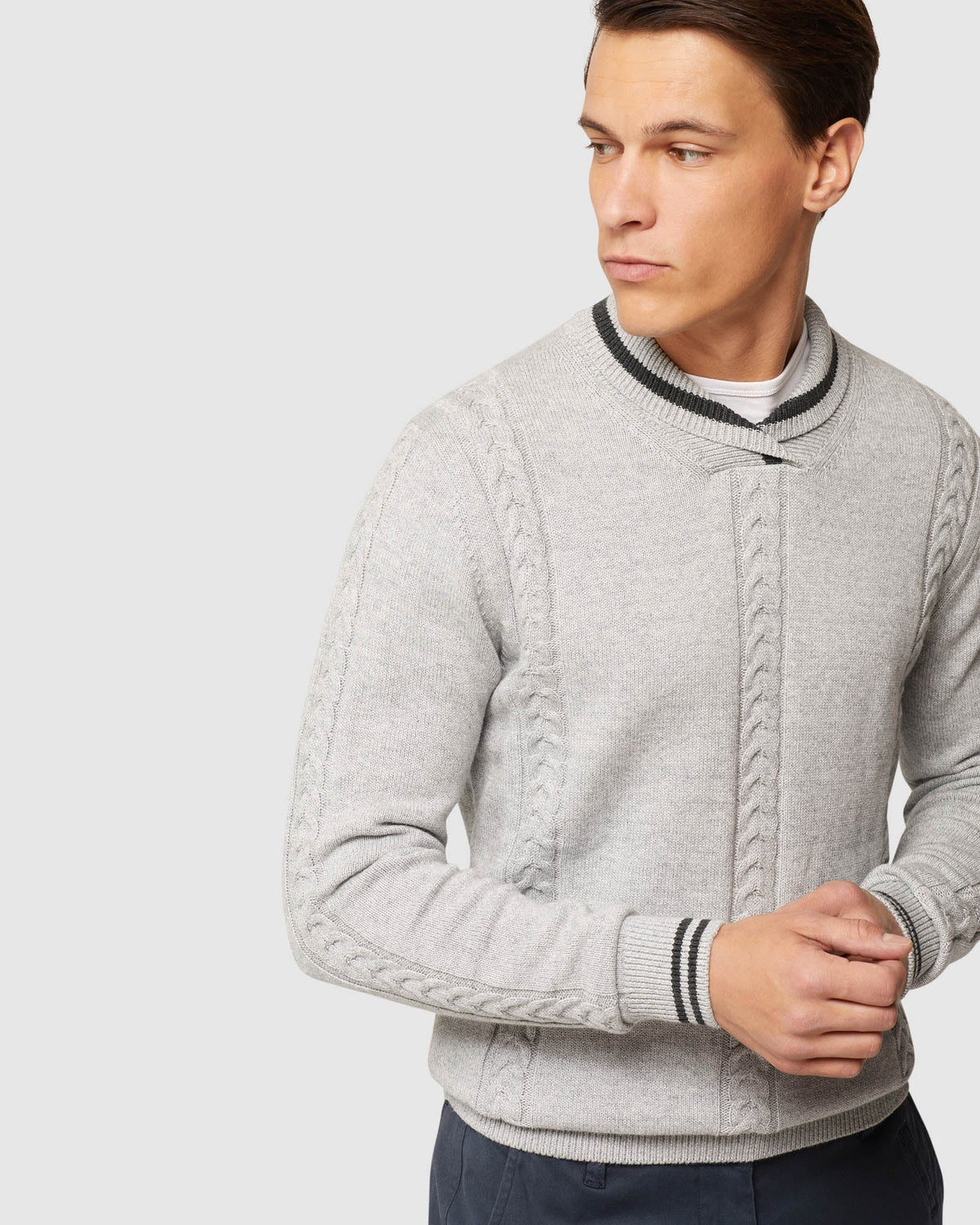 MILO COLLARED KNIT PULLOVER MENS KNITWEAR