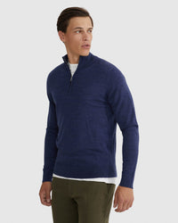 MERINO ZIP NECK TOP MENS KNITWEAR