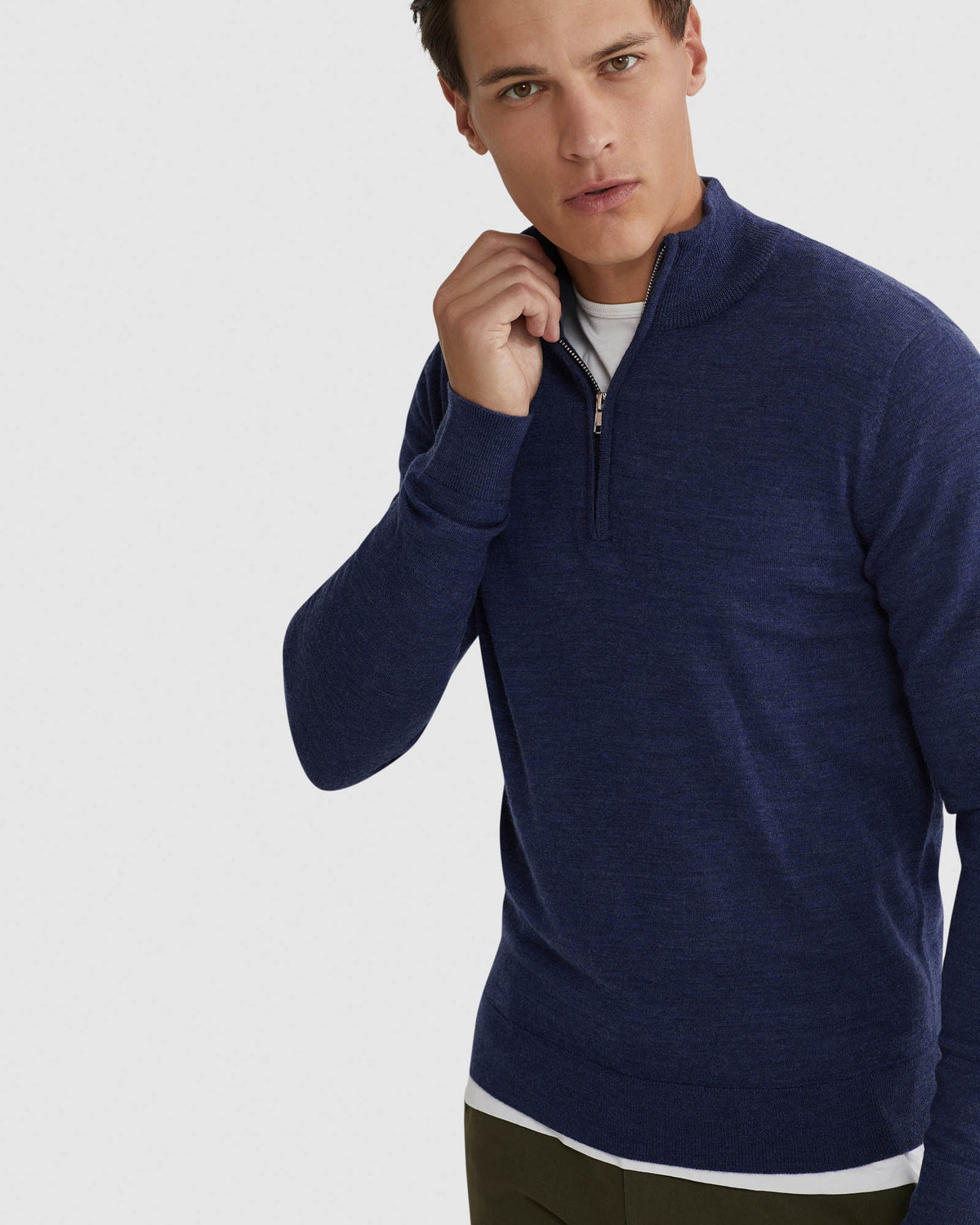 MERINO ZIP NECK TOP MENS KNITWEAR