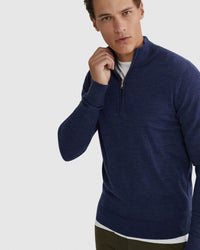 MERINO ZIP NECK TOP MENS KNITWEAR