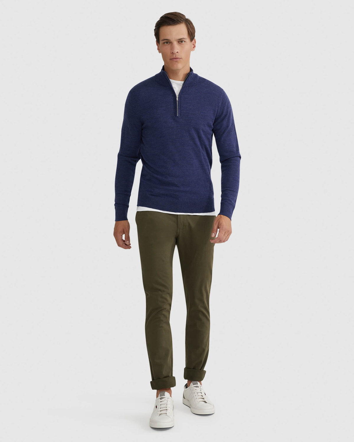 MERINO ZIP NECK TOP MENS KNITWEAR