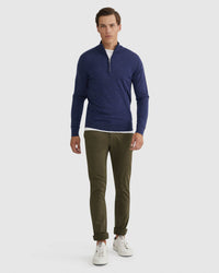 MERINO ZIP NECK TOP MENS KNITWEAR