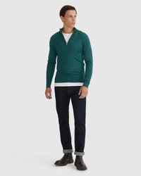 MERINO ZIP NECK TOP MENS KNITWEAR