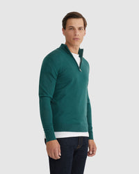 MERINO ZIP NECK TOP MENS KNITWEAR