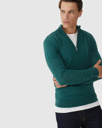 MERINO ZIP NECK TOP MENS KNITWEAR