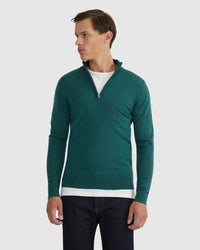 MERINO ZIP NECK TOP MENS KNITWEAR