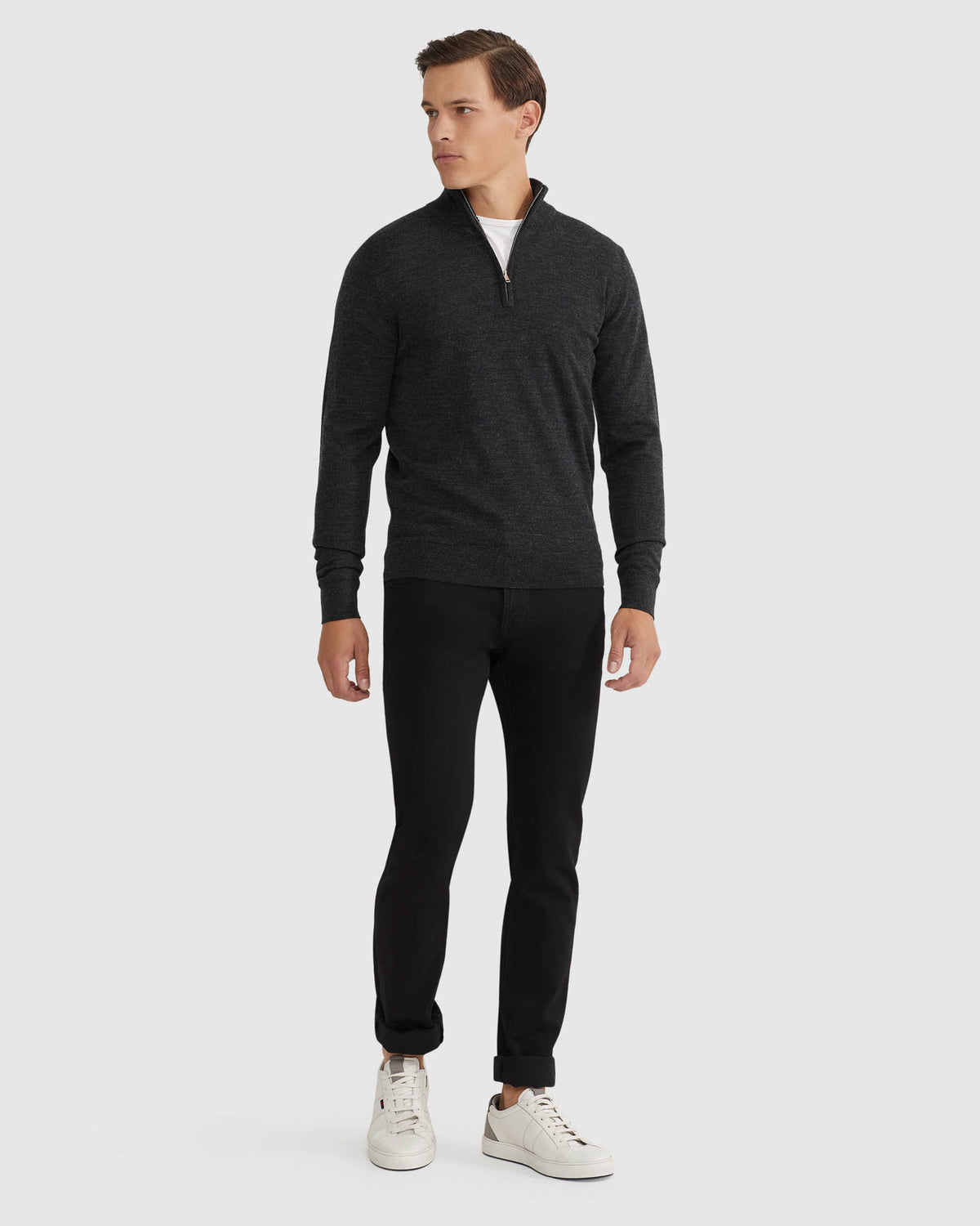 MERINO ZIP NECK TOP MENS KNITWEAR
